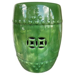 Vintage Green Glaze Ceramic Chinese Garden Stool
