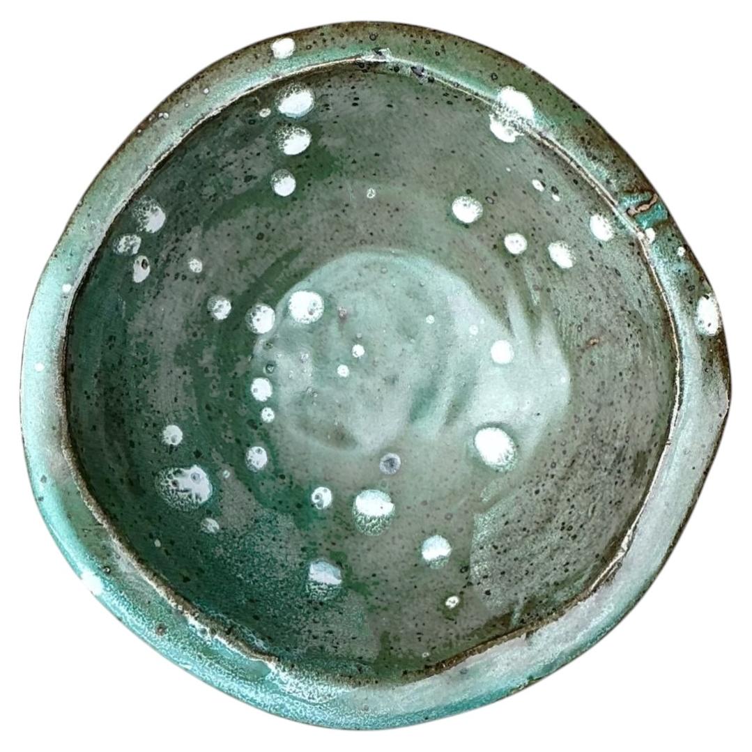 Vintage Green Glazed Studio Pottery Bowl
