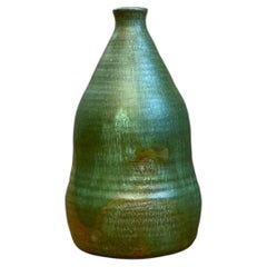 Vintage Green Glazed Studio Pottery Vase