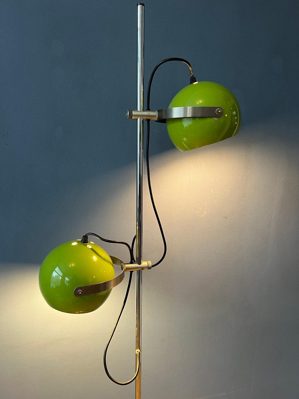 Vintage Green Herda Space Age Eyeball Floor Lamp, 1970s In Good Condition In ROTTERDAM, ZH