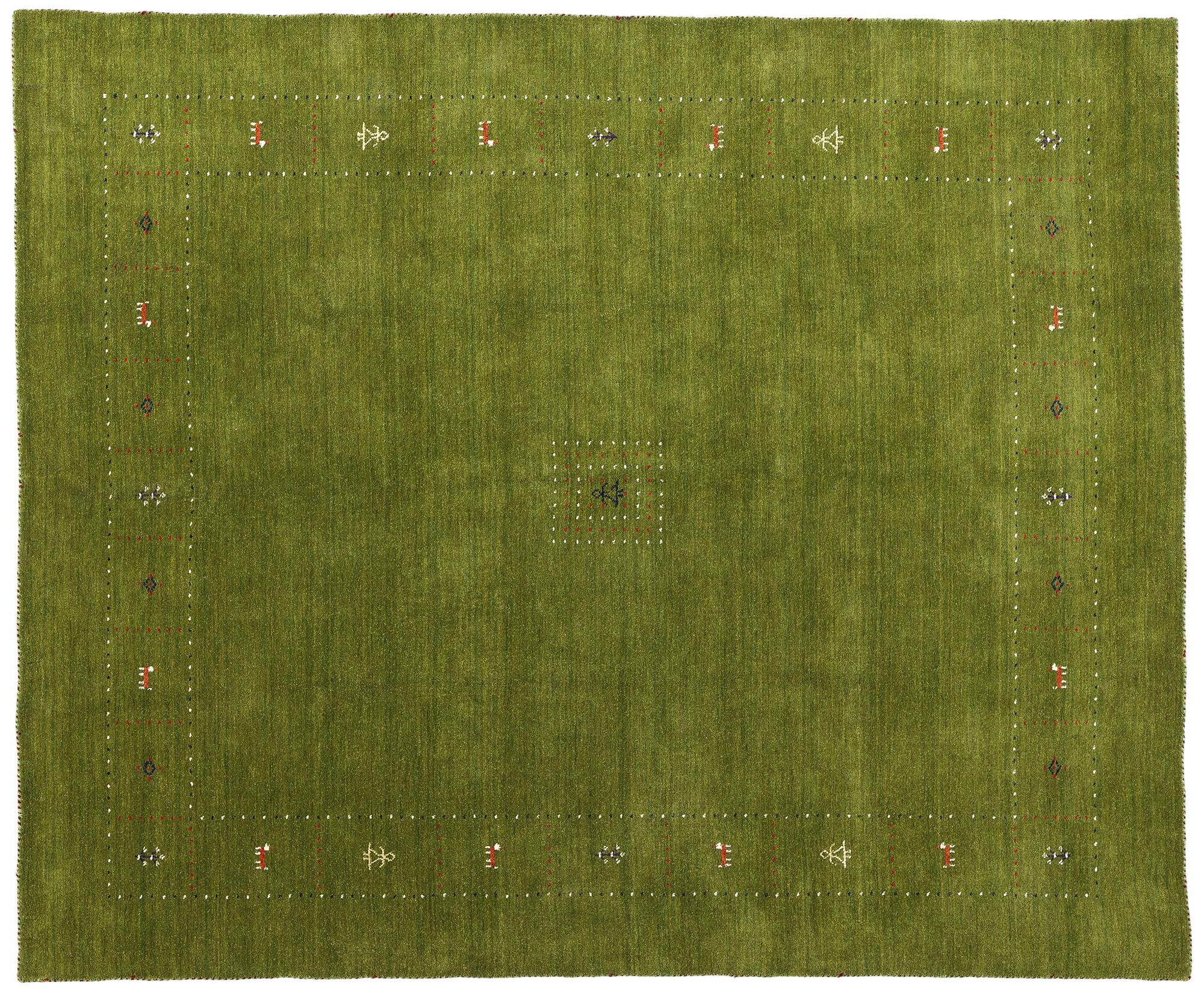 Vintage Green Indian Gabbeh Carpet with Modern Style For Sale 4