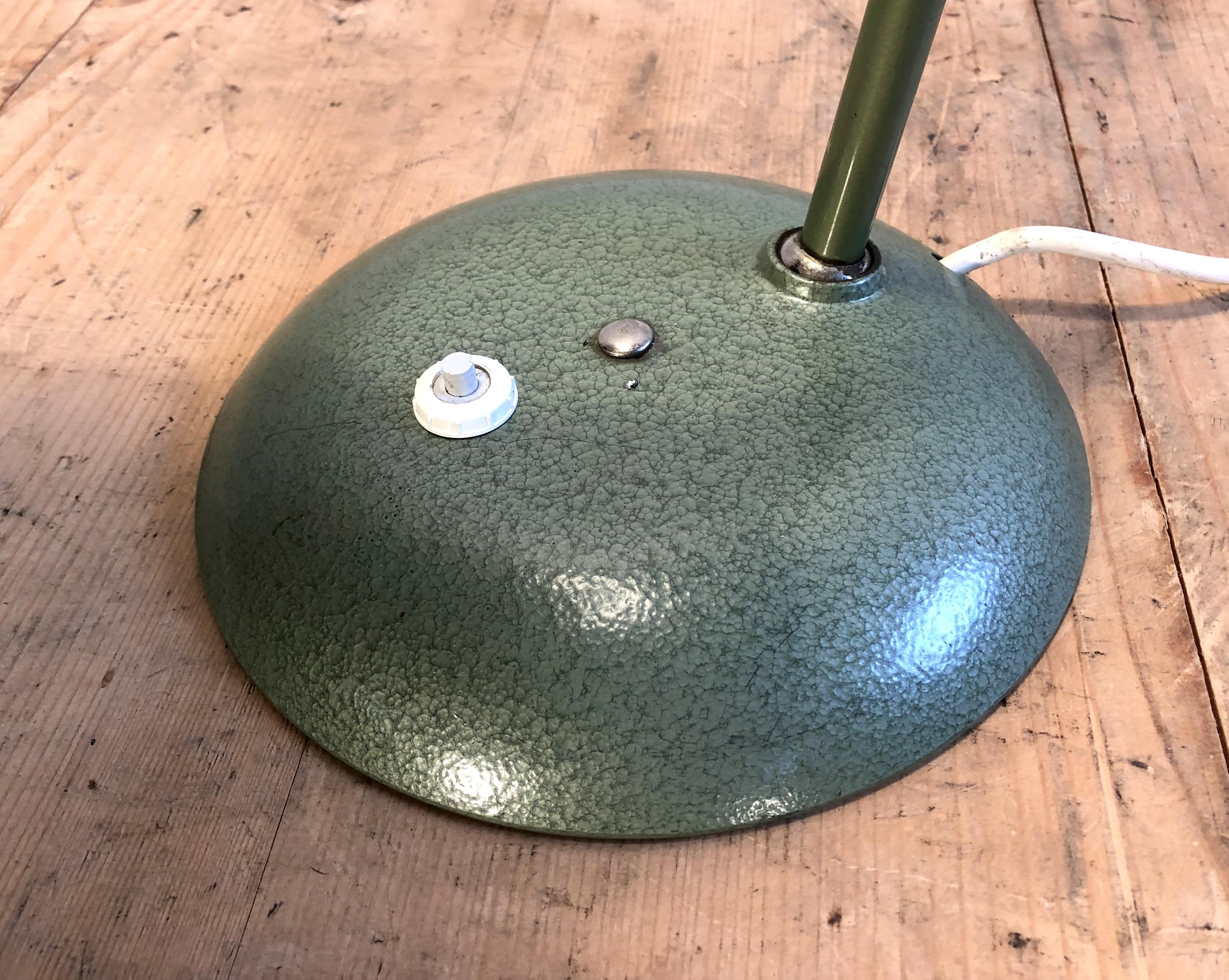 Lacquered Vintage Green Industrial Desk Lamp, 1950s