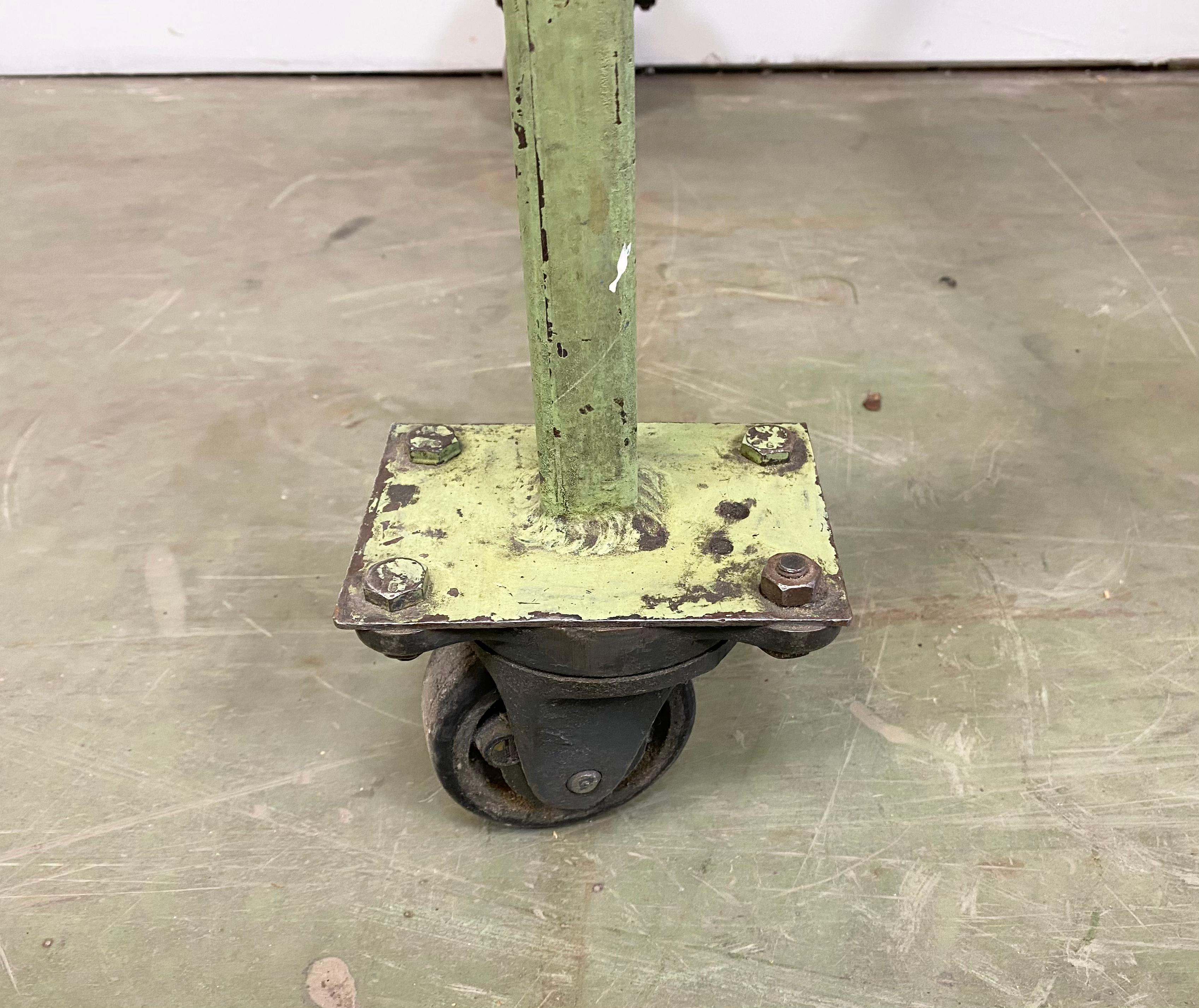 Vintage Green Industrial Trolley, 1960s In Good Condition In Kojetice, CZ