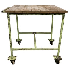 Vintage Green Industrial Trolley, 1960s