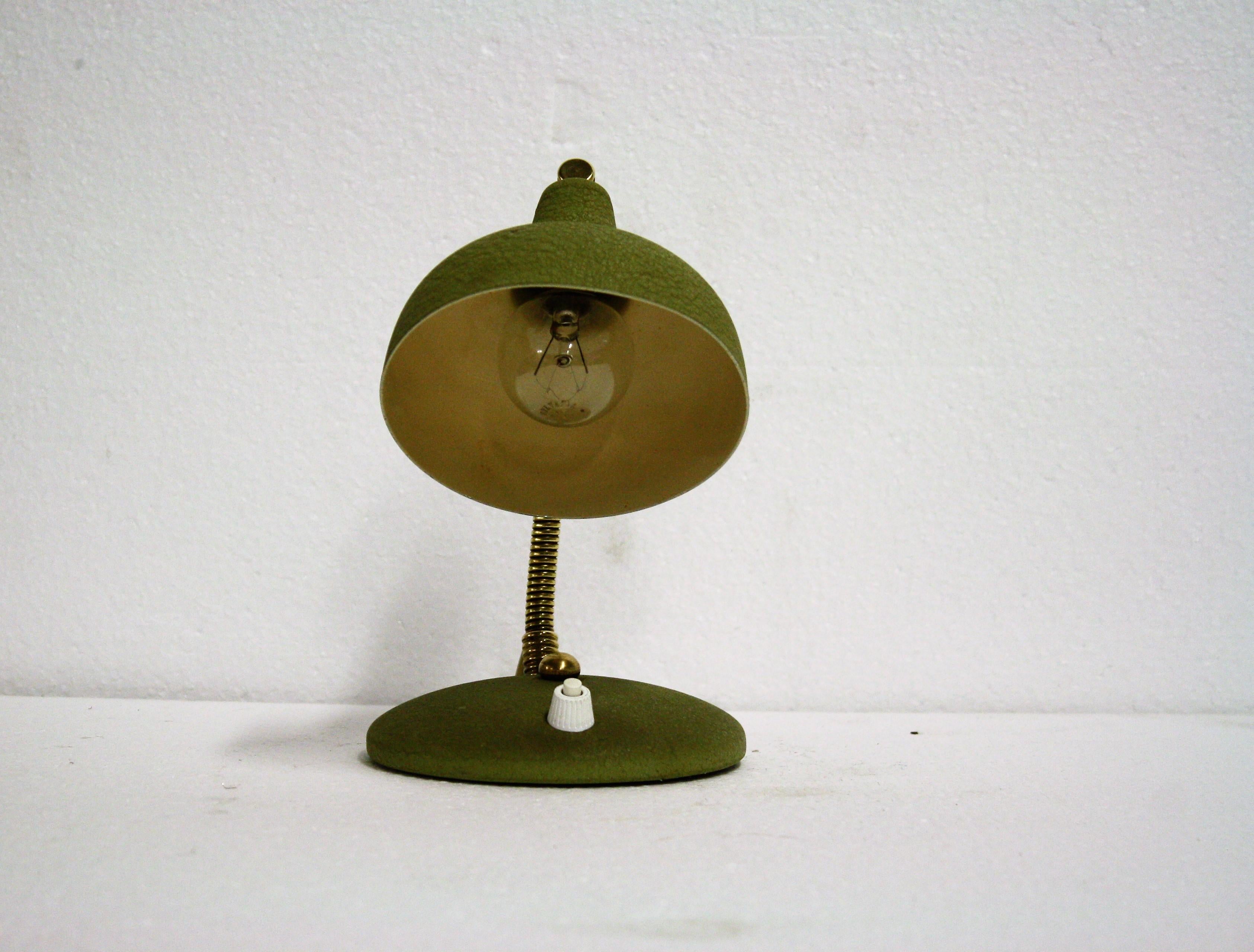 Aluminum Vintage Green Italian Desk Lamp, 1950s