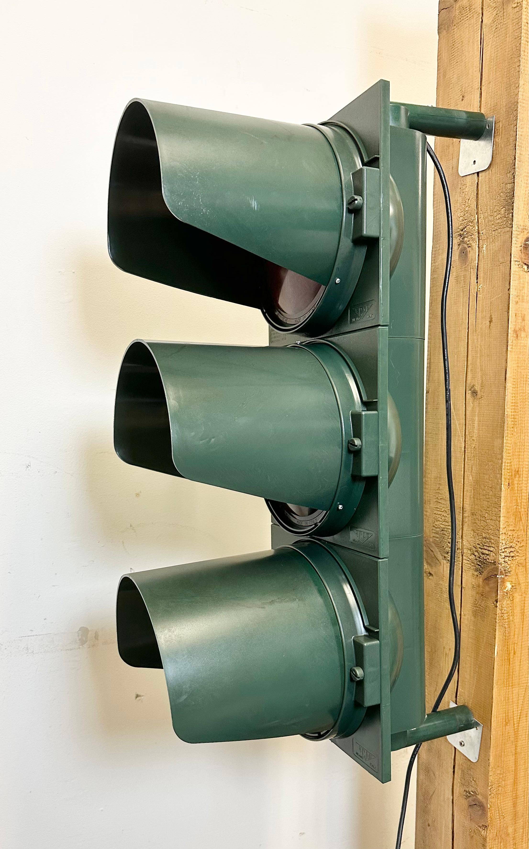 Industrial Vintage Green Italian Traffic Lights, 1980s For Sale