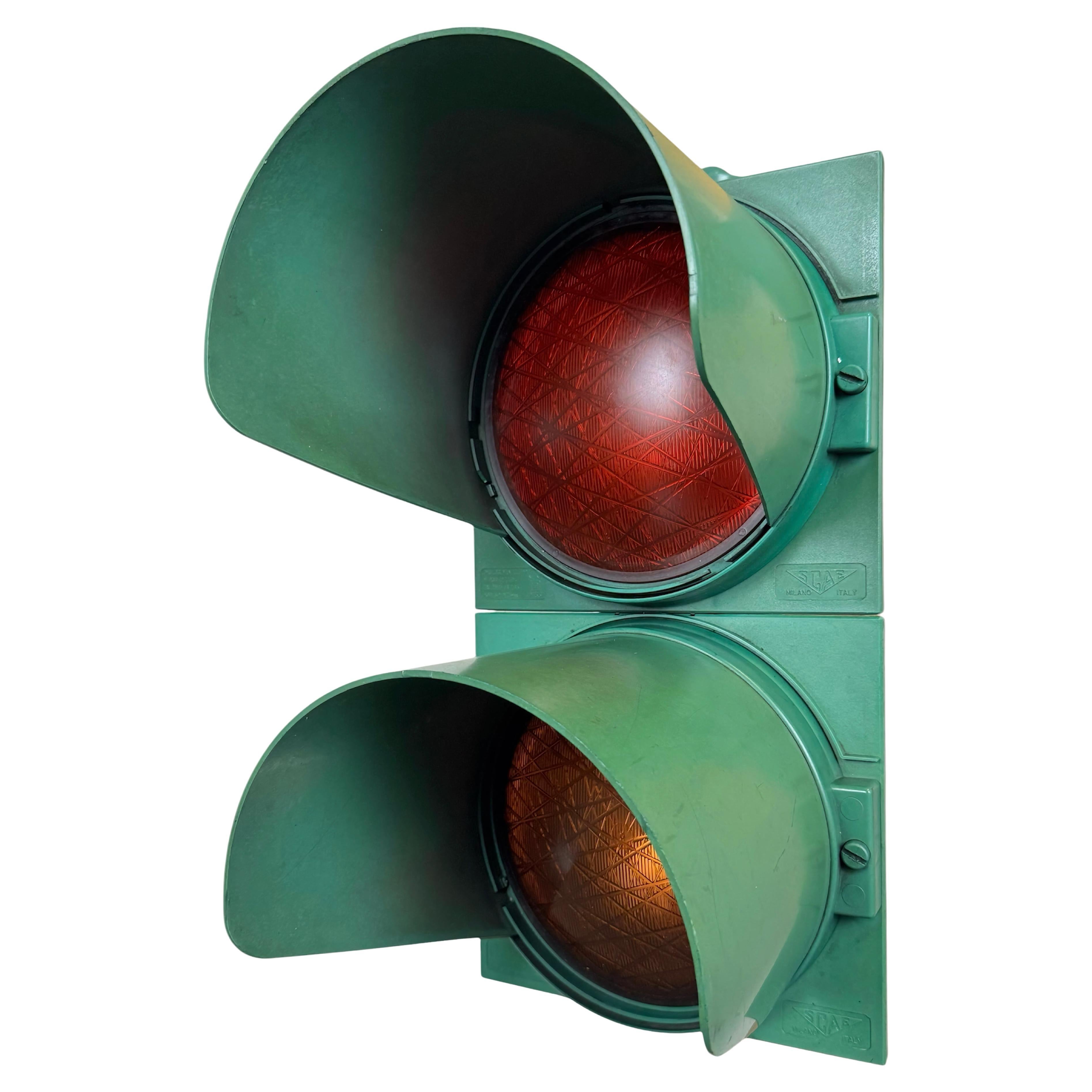 Vintage Green Italian Traffic Lights, 1980s For Sale