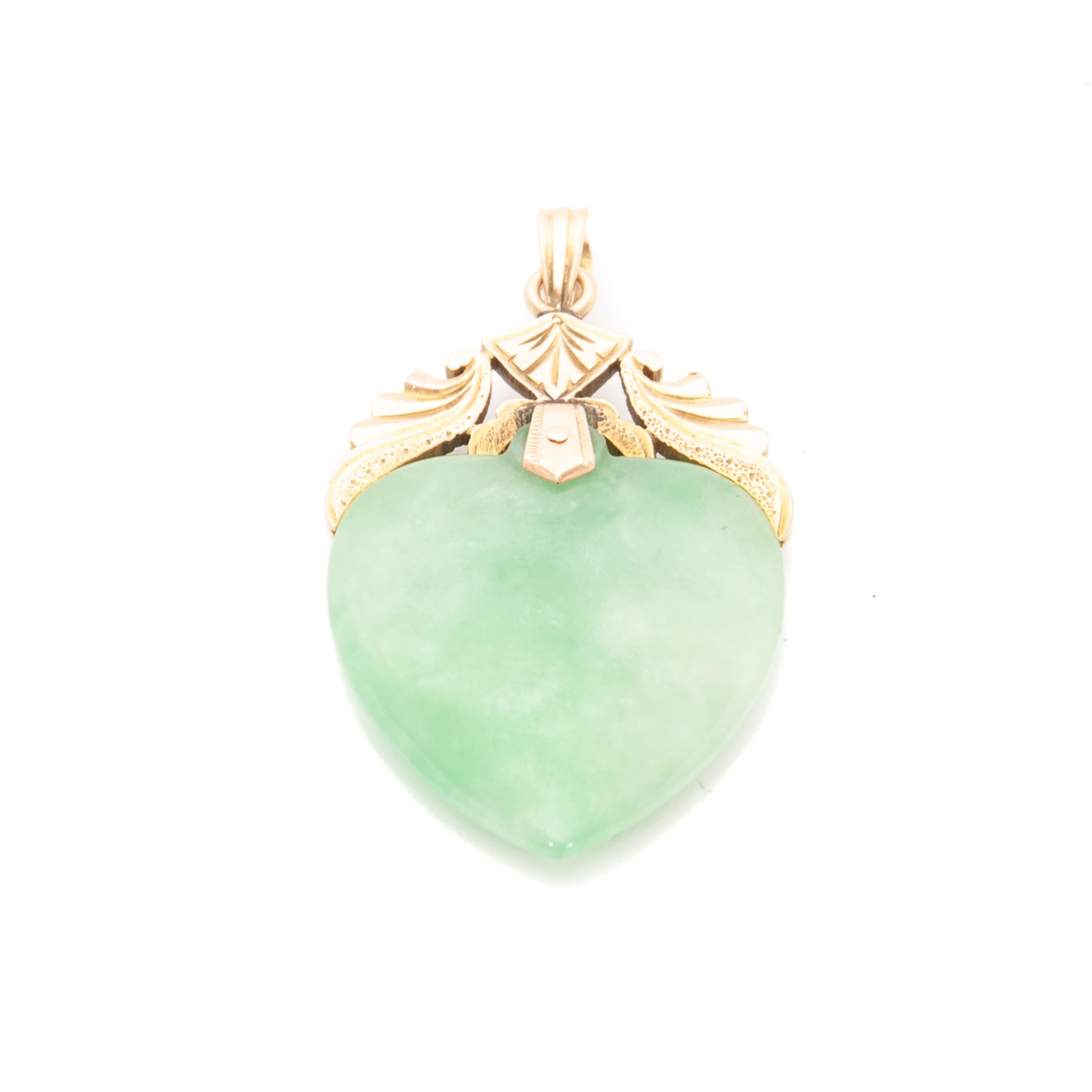 heart shaped jade pendant