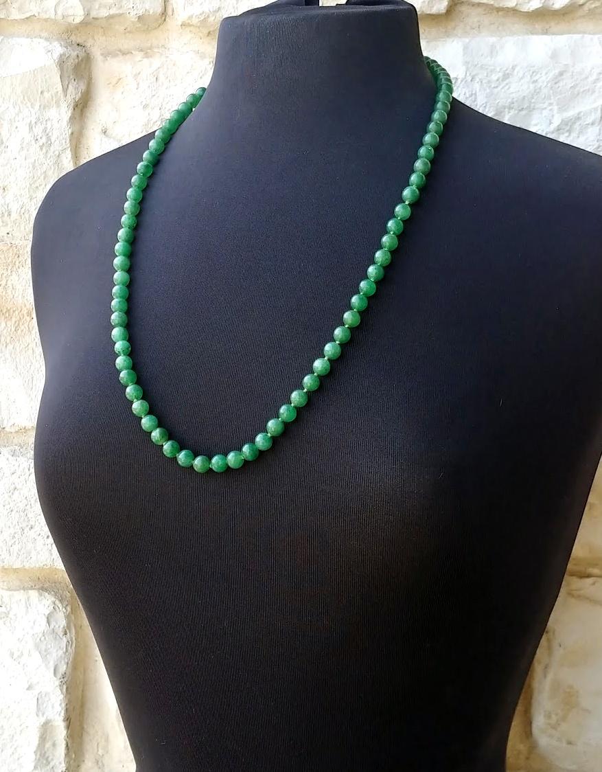 Halskette aus grüner Jade in Grün 4