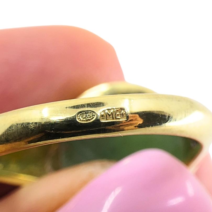 Vintage Green Jade Ring 14k Gold For Sale 4
