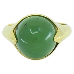 Grüner Jade-Ring 14k Gold, Vintage