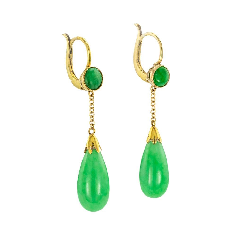 vintage jade drop earrings