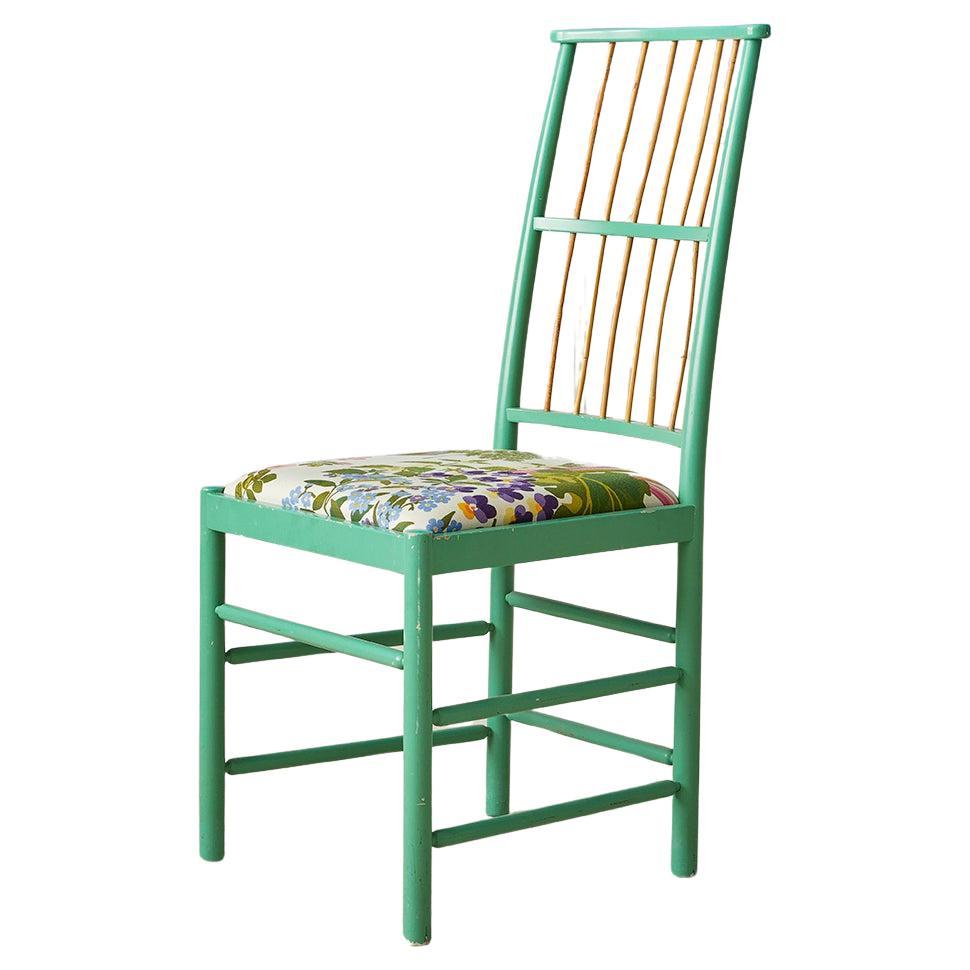 Vintage Green Josef Frank “Chair 2025” with Bamboo and Textile, Sweden, 1970s