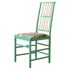 Retro Green Josef Frank “Chair 2025” with Bamboo and Textile, Sweden, 1970s