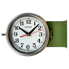 Vintage Green Kappa Maritime Double Sided Wall Clock, 1980s