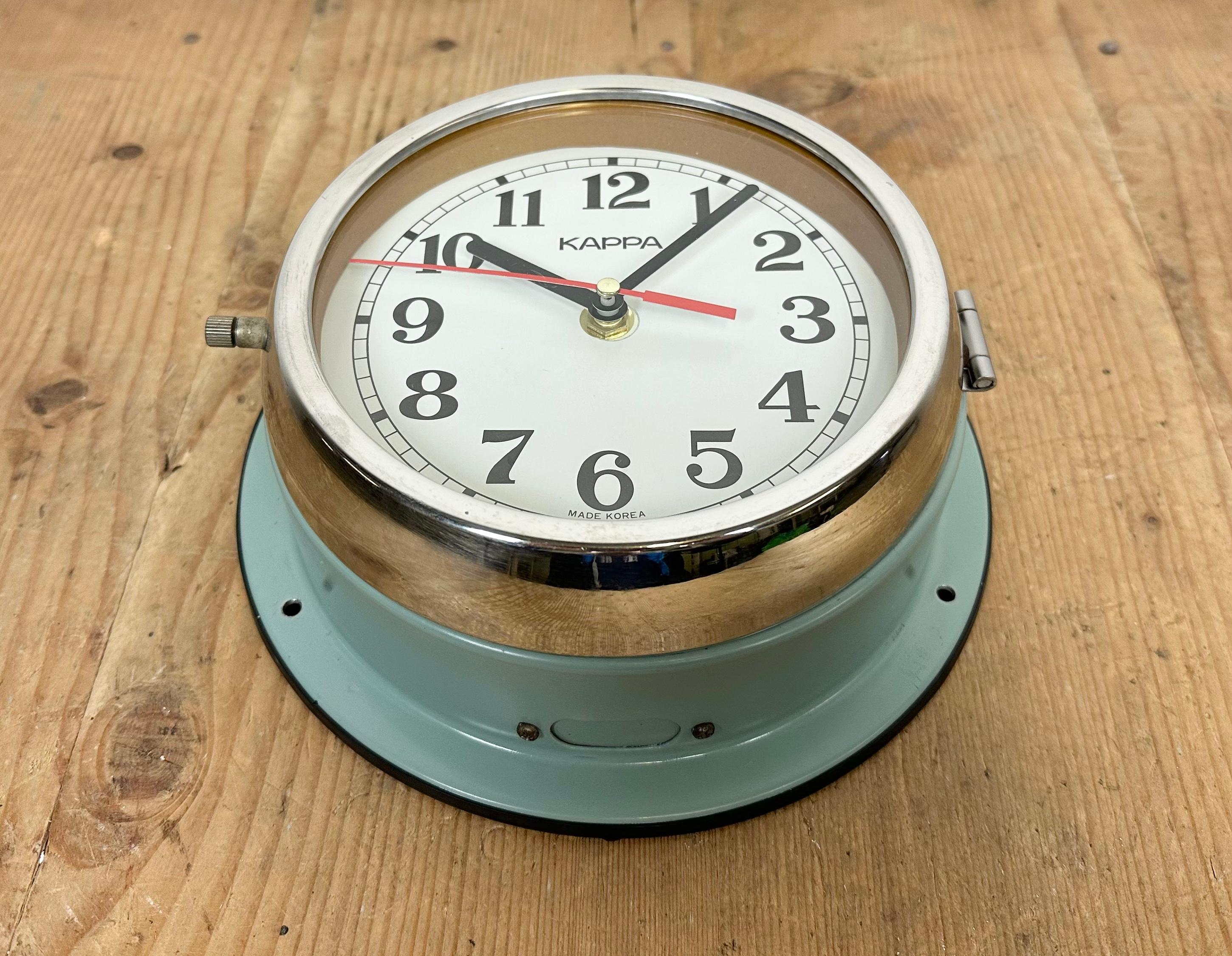 Reloj de pared Vintage Green Kappa Navy, años 80 1