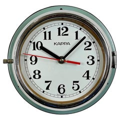 Vintage Green Kappa Navy Wall Clock, 1980s