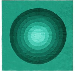 Grün kreisförmiges Verner Panton-Textil 3'10" x 3'10"