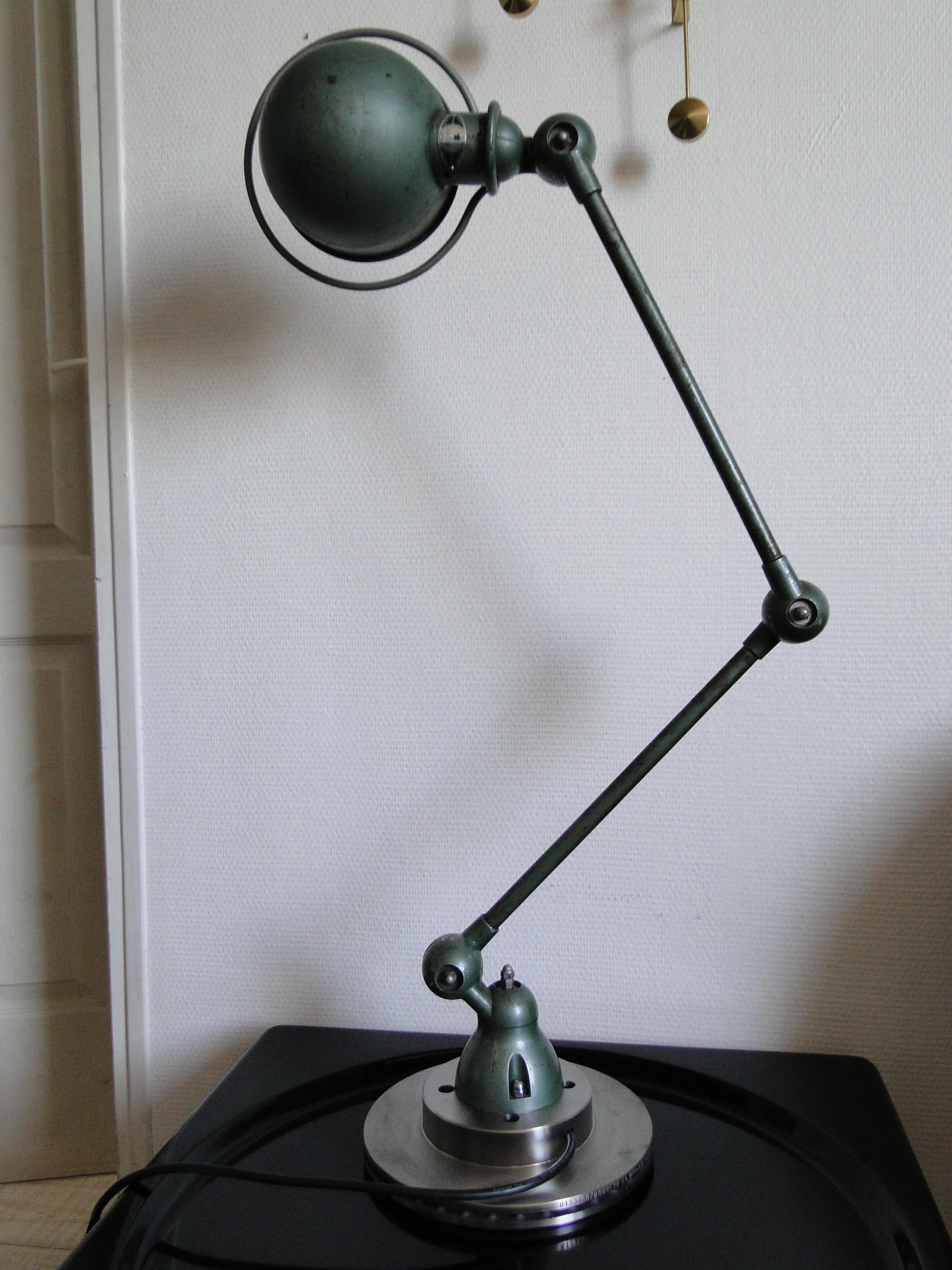 French Jean Louis Domecq Jielde Vintage Green Lamp  2 Arms France desk lamp