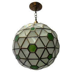 Pair of Vintage Green Lantern Fixtures, Sold Individually