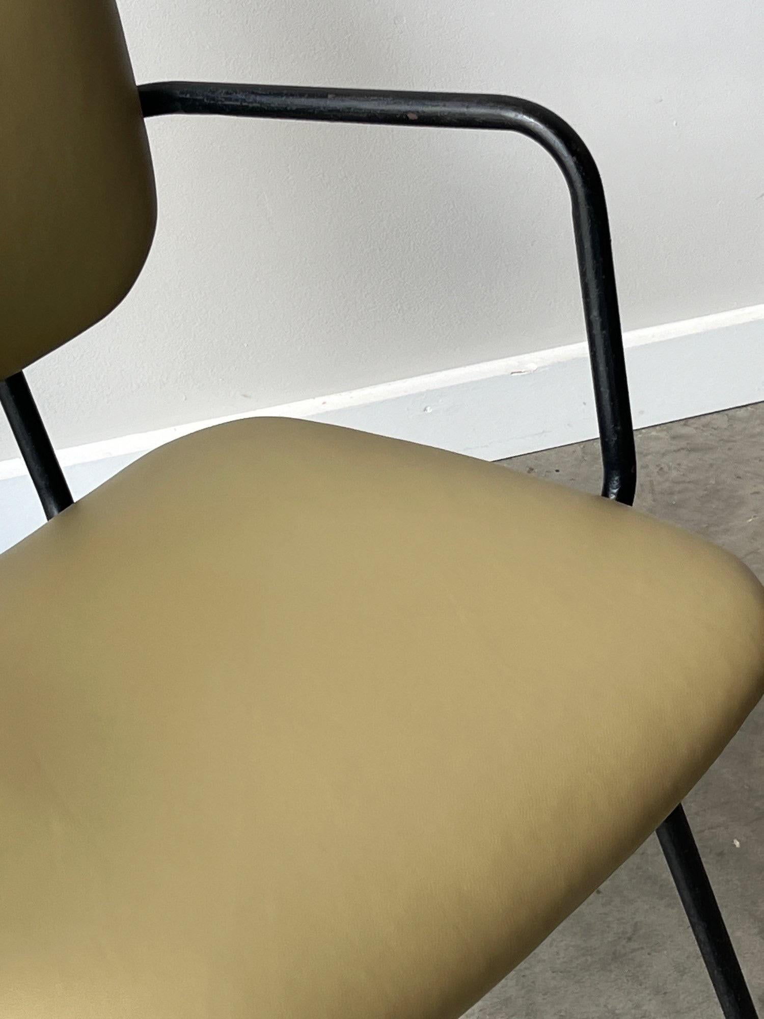 Vintage Green Leather Armchairs - a Pair For Sale 1