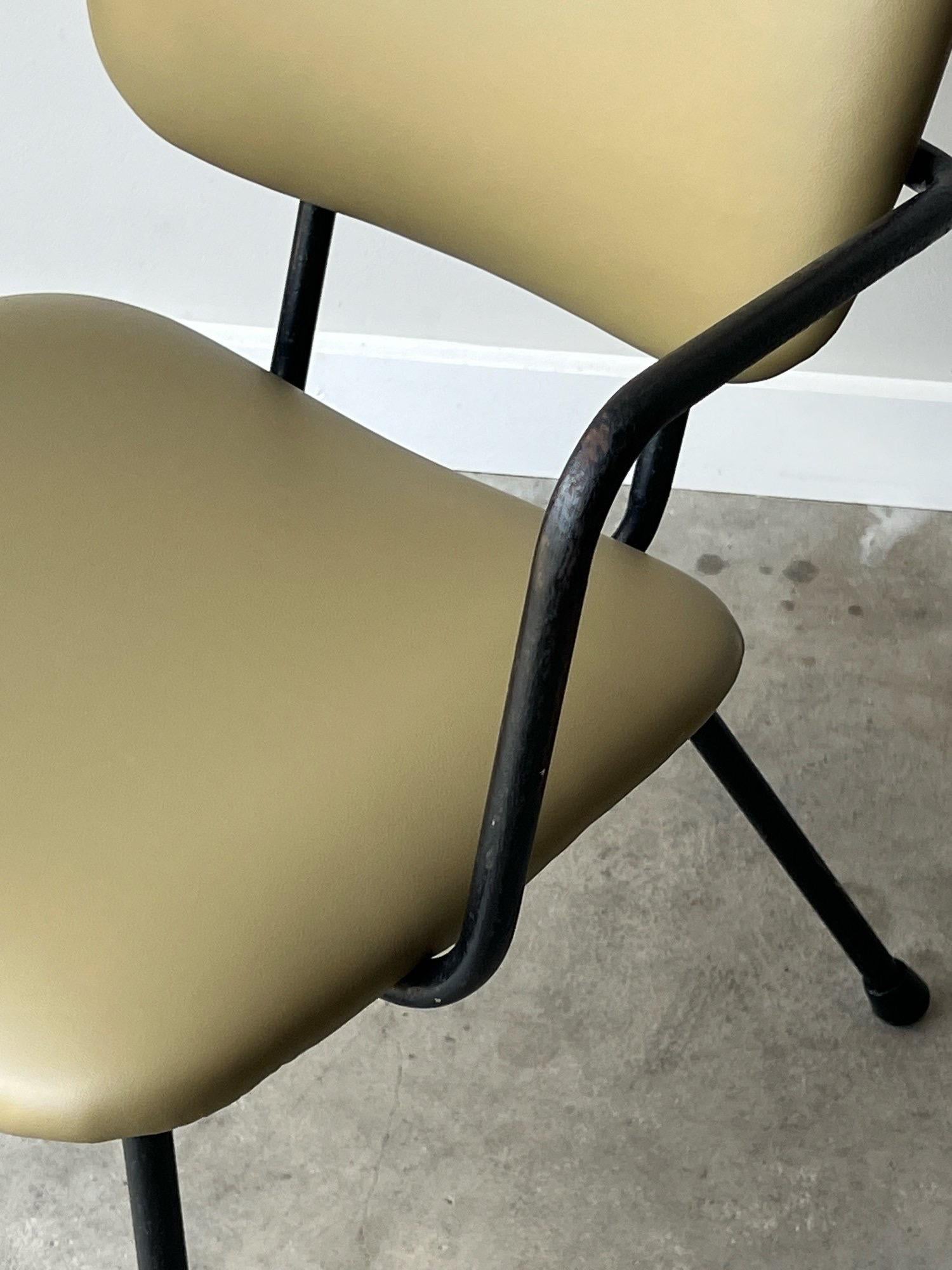 Vintage Green Leather Armchairs - a Pair For Sale 2