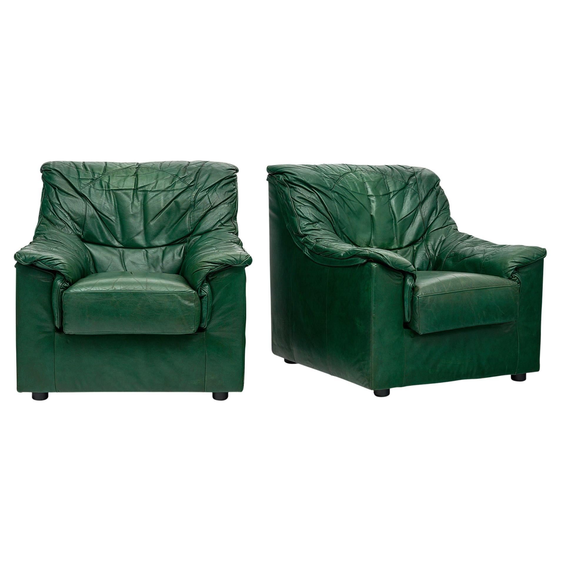 Bogarde Armchair in Green Leather For Sale at 1stDibs green leather