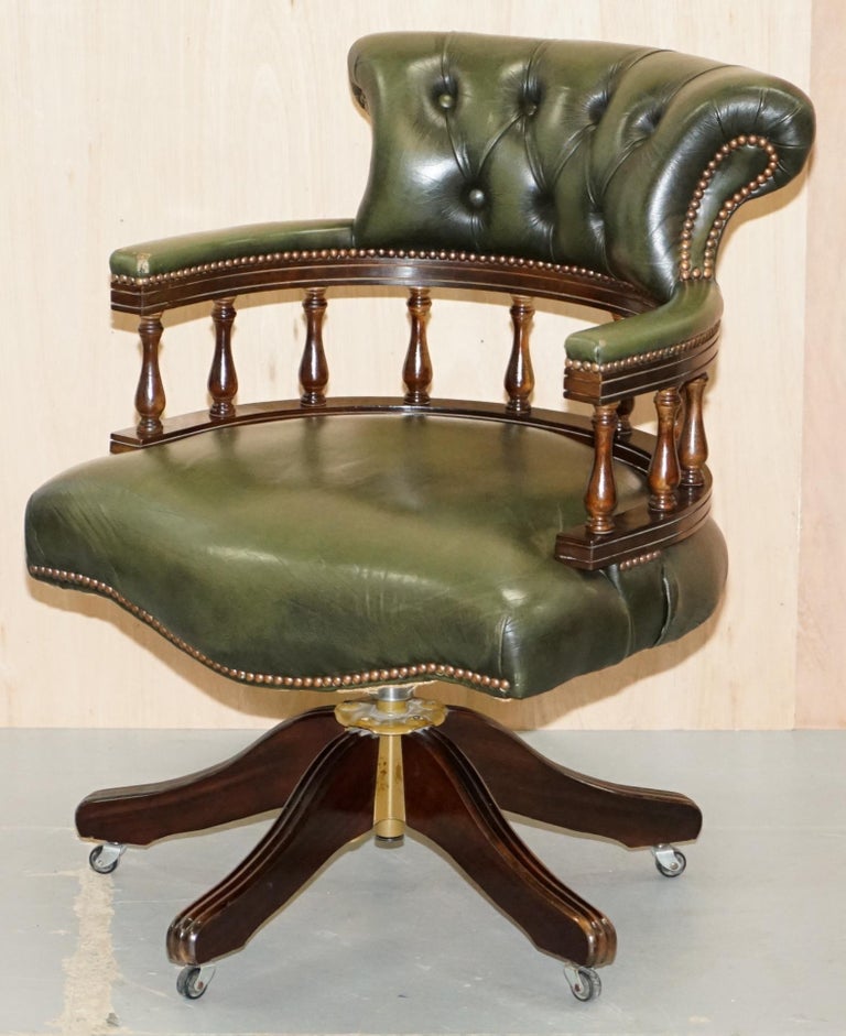 Antique leather captains chair best sale