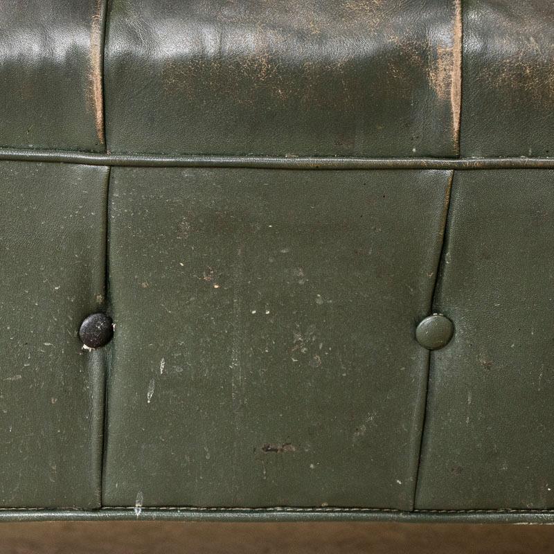Vintage Green Leather Chesterfield Sofa from Denmark For Sale 3