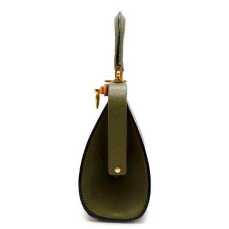 Vintage Green Leather Mini Top Handle For Sale at 1stDibs