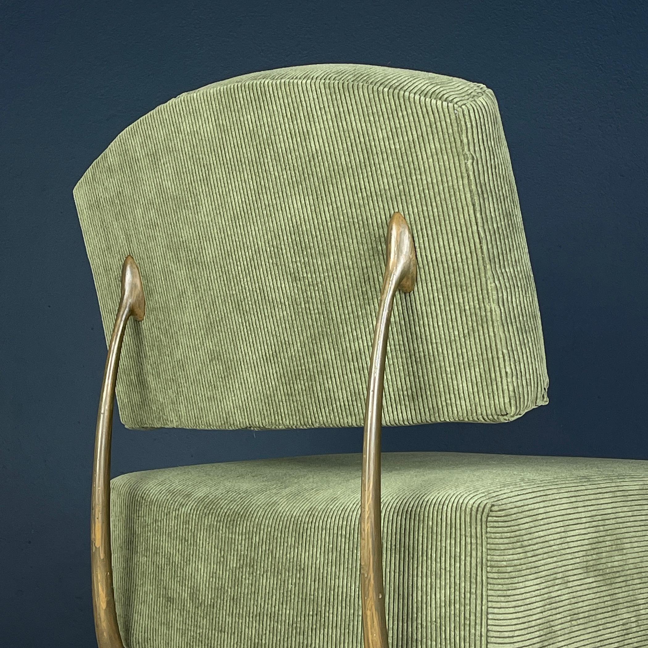 20th Century Vintage green lounge chair Italy 1950s