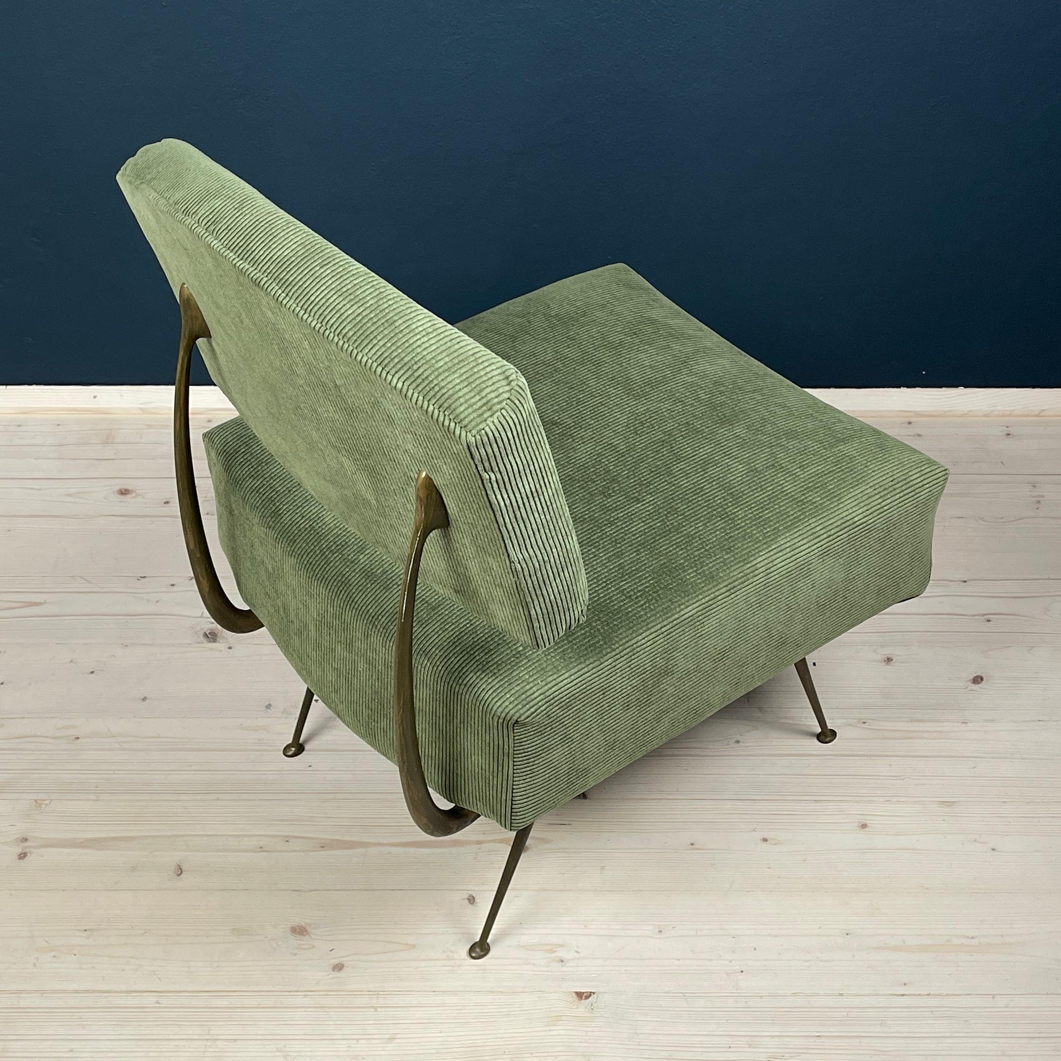 Vintage green lounge chair Italy 1950s 2