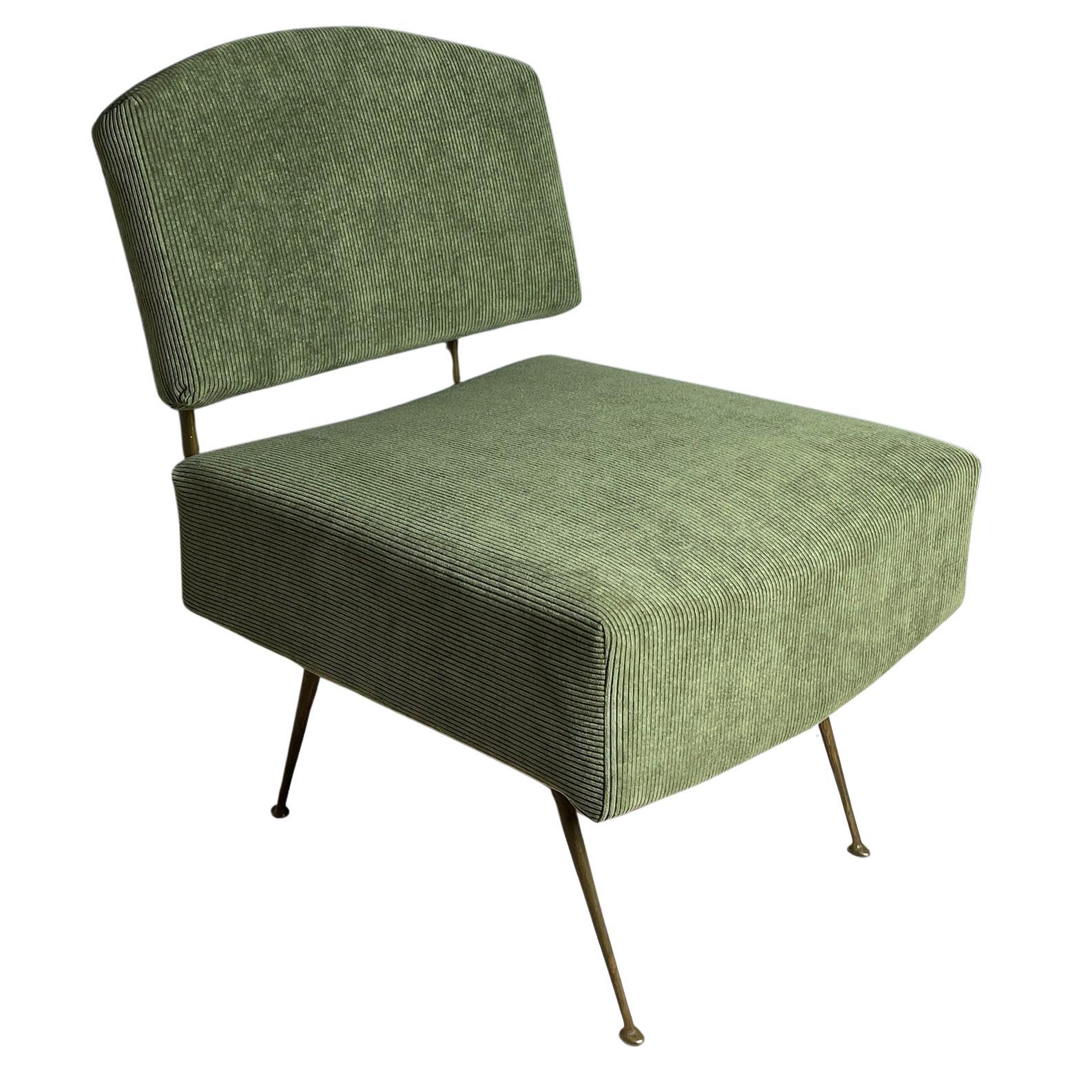 Vintage green lounge chair Italy 1950s