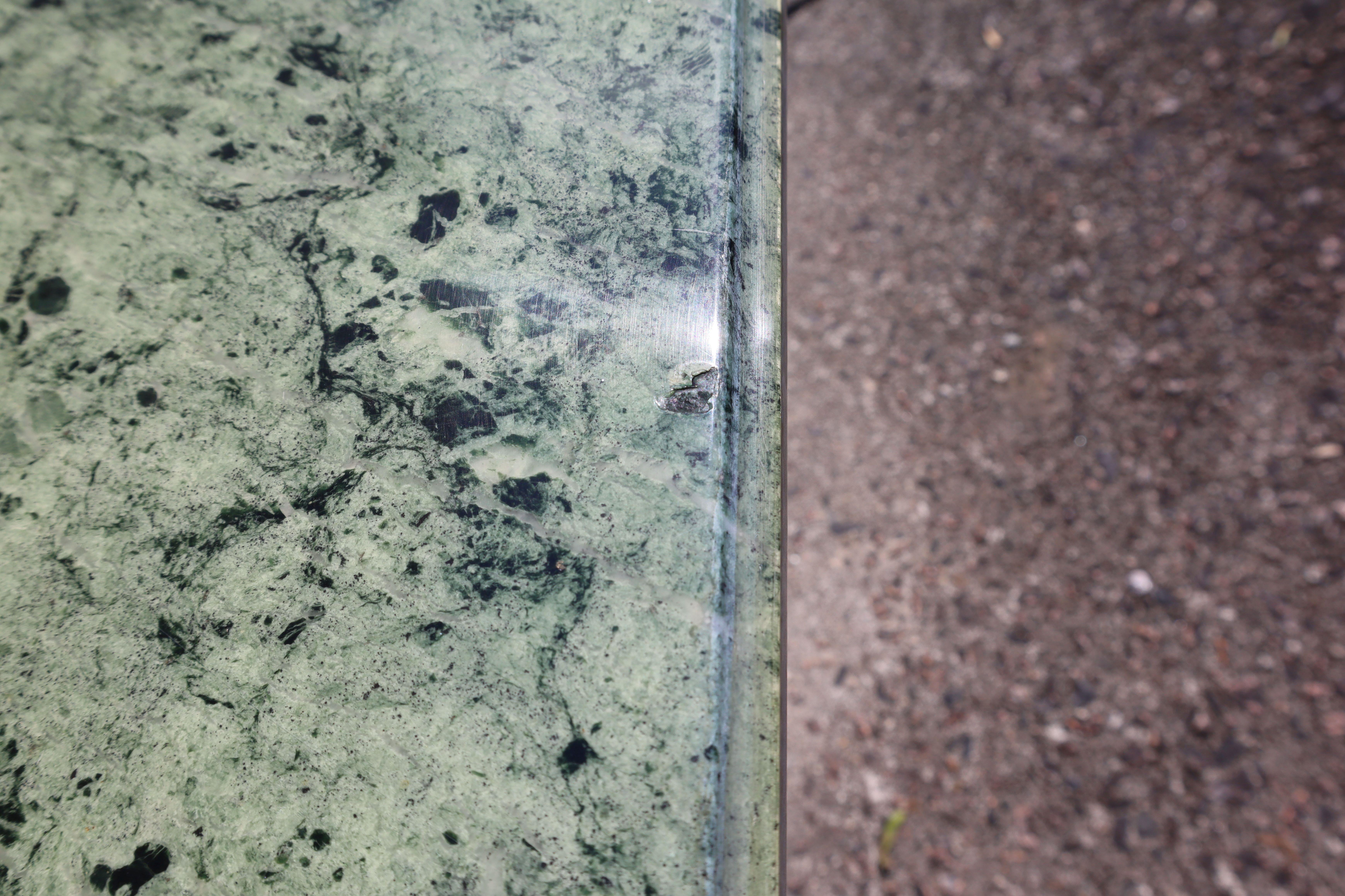 Vintage green Marble and Brass Coffee Table-Cocktail Table -Regency Style-70s 12