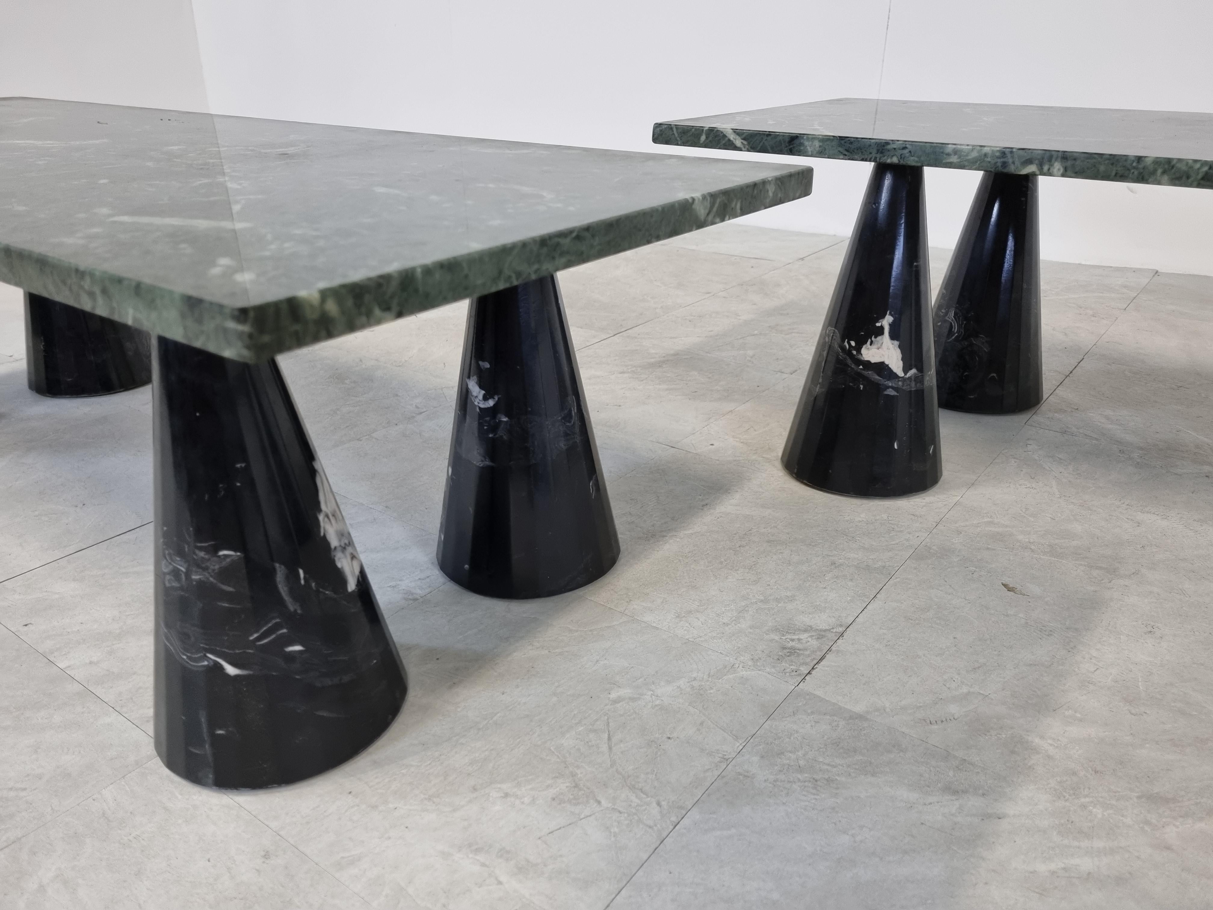 Vintage Green Marble Coffee Table Set, 1980s 3