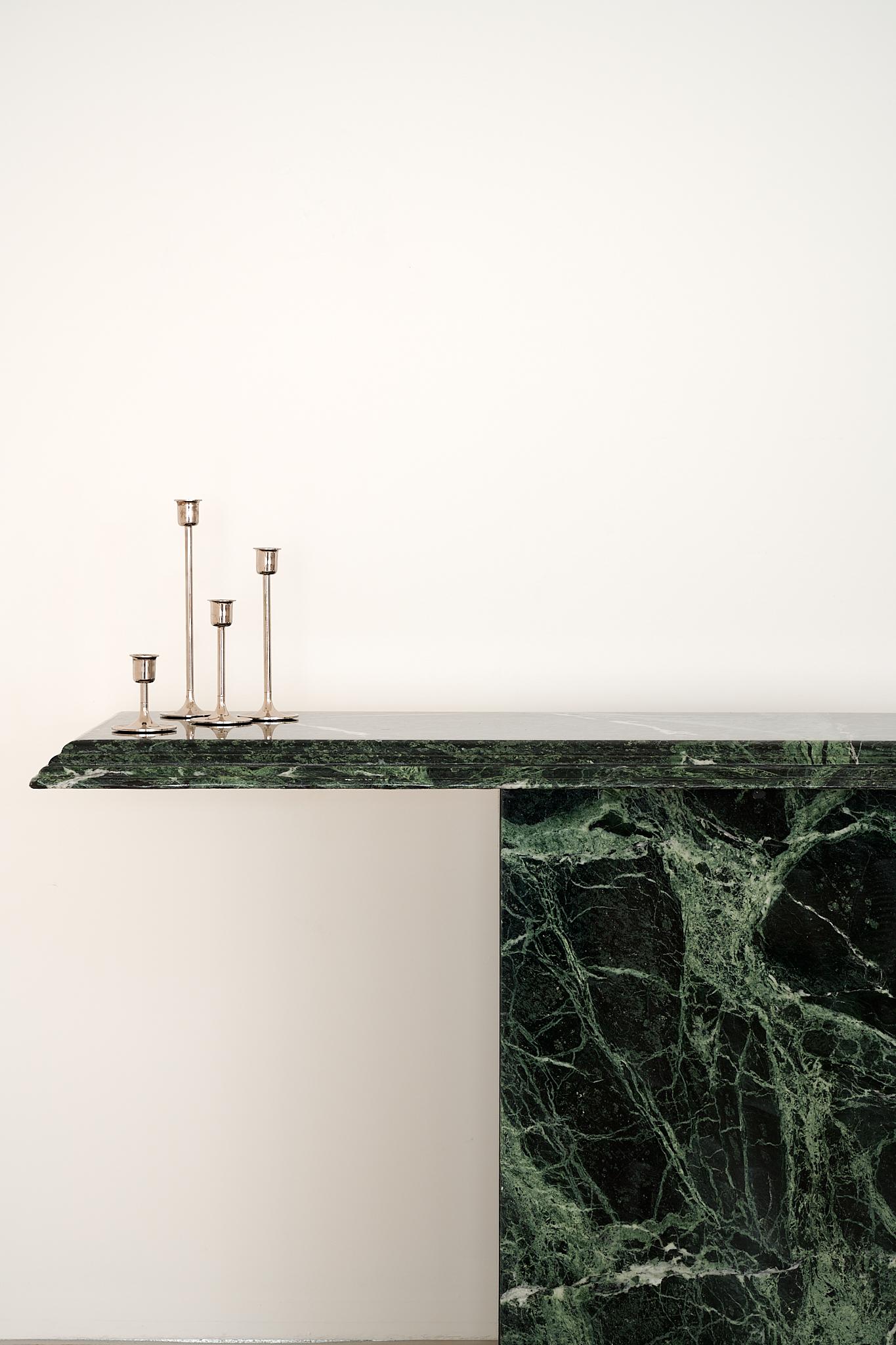Vintage Green Marble Console Table at 1stDibs