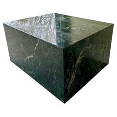 Large Vintage Green Marble Cube Coffee Table
