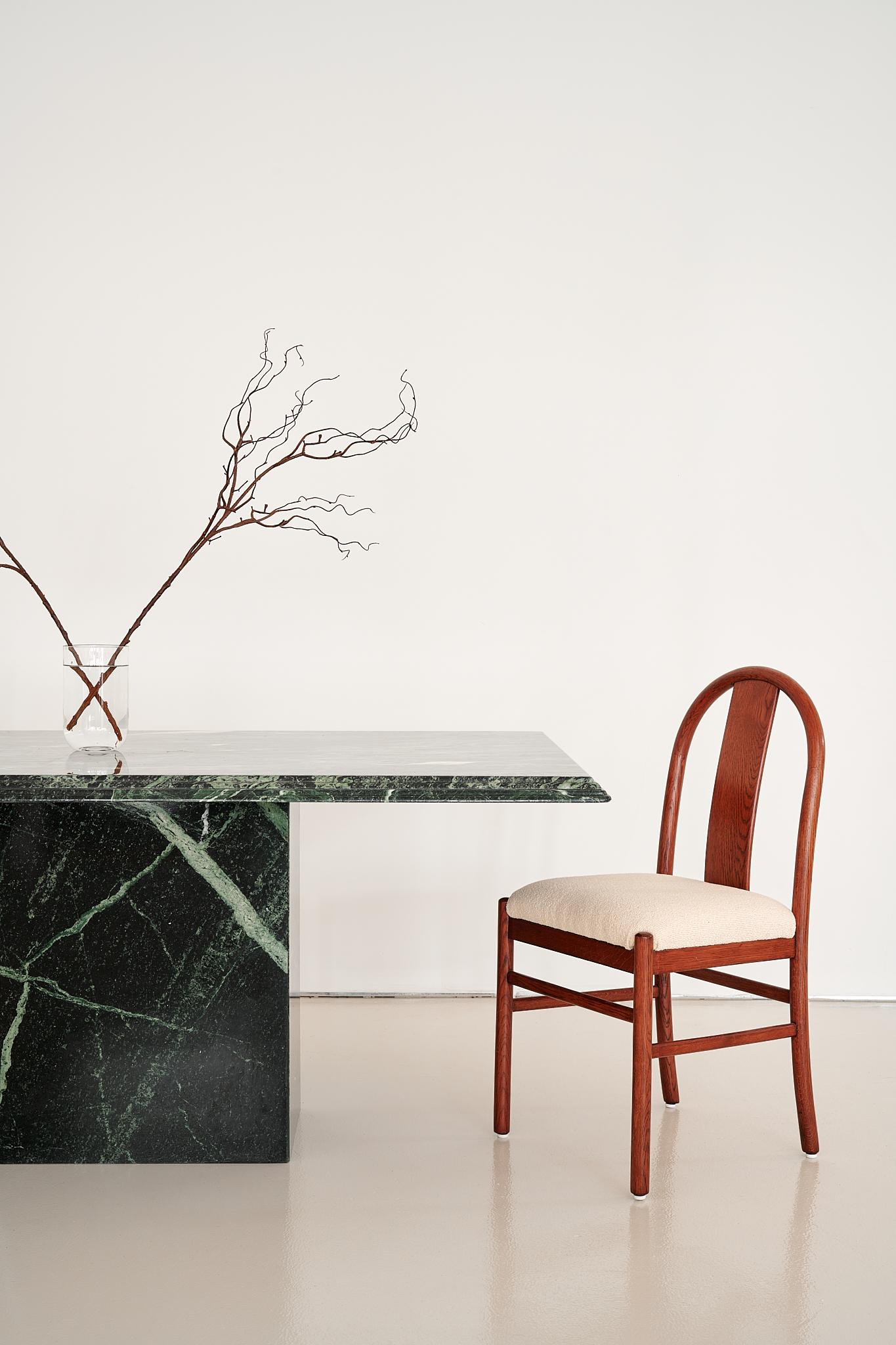 Post-Modern Vintage Green Marble Dining Table