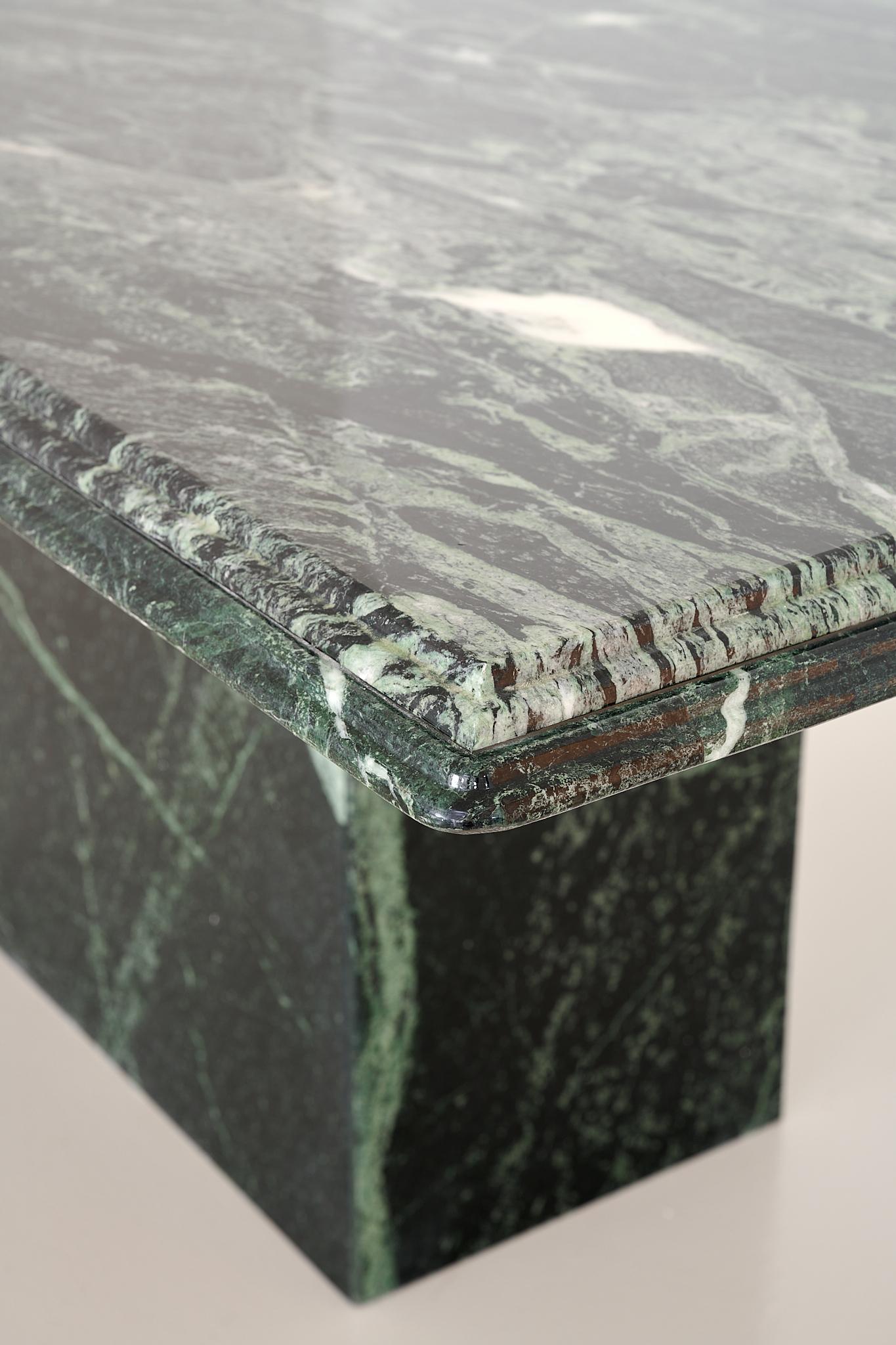 Vintage Green Marble Dining Table In Excellent Condition In Denver, CO