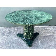 Vintage Green Marble Pedestal Table