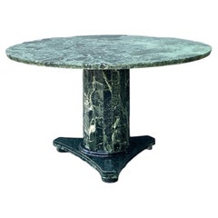 Vintage Green Marble Pedestal Table