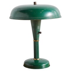 Vintage Green Metal Desk Lamp, 1970s