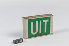 Vintage Green Metal "Exit/Uit" Sign