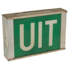 Vintage Green Metal "Exit/Uit" Sign