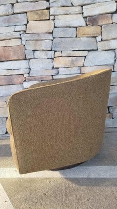 Vintage Green Milo Baughman Barrel Swivel and Tilt Lounge Chair