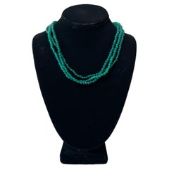 Vintage Green Multi Strand Beaded Necklace