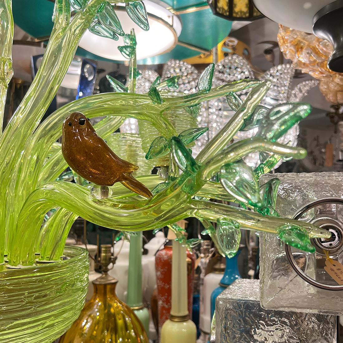 Lampadario vintage di Murano verde In condizioni buone in vendita a New York, NY