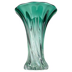 Vintage green murano vase, Italy 1970s