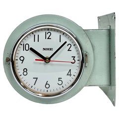 Vintage Green NHE Double-Sided Navy Wall Clock, 1980s
