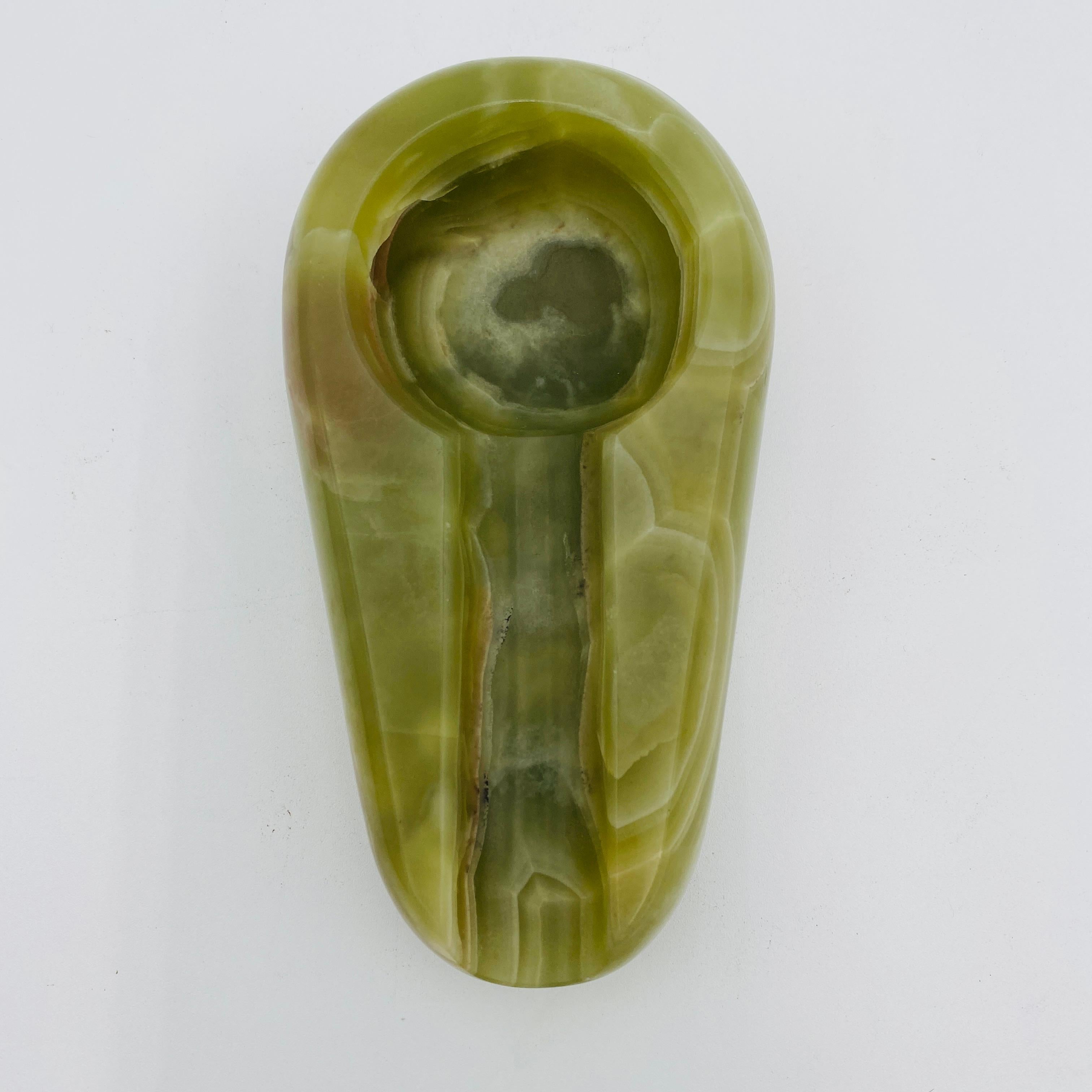 Cenicero vintage de ónice verde para puros, años 70 Ónix